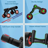Wheel Ab Roller core Steel Handle With Knee Mat